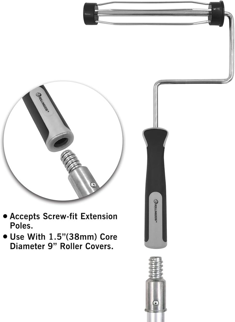 Rolling Dog Paint Roller Frame-Heavy Duty Paint Roller Frame,Paint Roller Handle, Smooth Roller Frame(9 inches x 1.5 inches) - Image 5